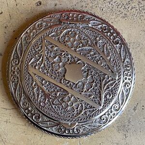 Sterling Silver Intricate Snuff Pill Box